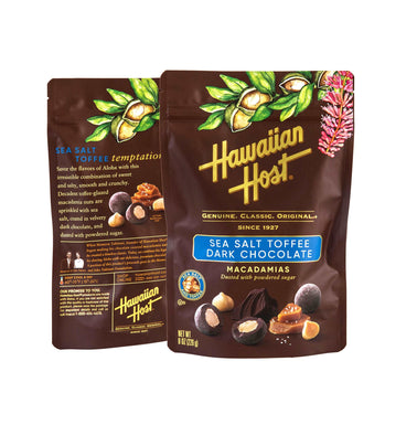 Paradise Collection Sea Salt Toffee Dark Chocolate 8oz Bag - Hawaiian Host X Mauna Loa