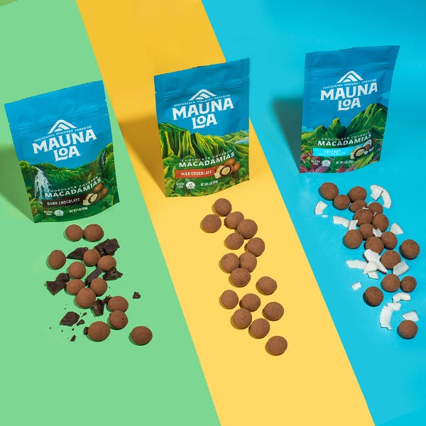 Chocolate Covered Macadamias - Dark Chocolate Small Bag - Hawaiian Host X Mauna Loa Gallery Fullscreen Image