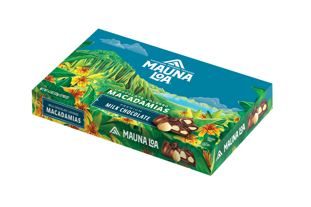 Chocolate Covered Macadamias - Mountains Milk Chocolate Covered Box Gallery Fullscreen Image