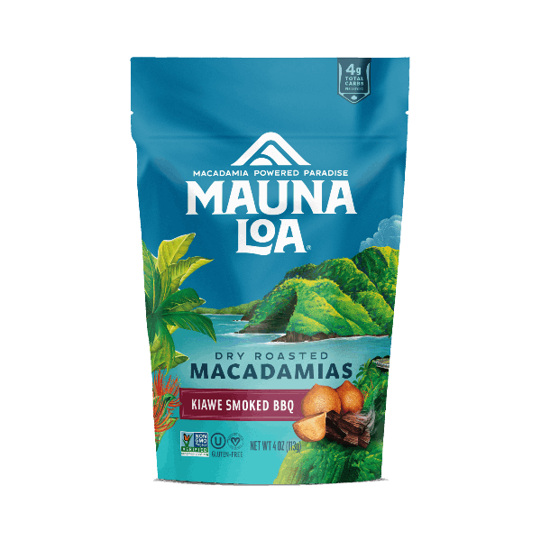 Flavored Macadamias - Kiawe Smoked BBQ Bag - Hawaiian Host X Mauna Loa