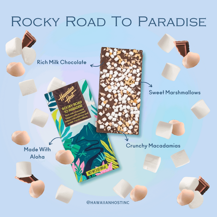 Rocky Road to Paradise Chocolate Bar - Hawaiian Host X Mauna Loa