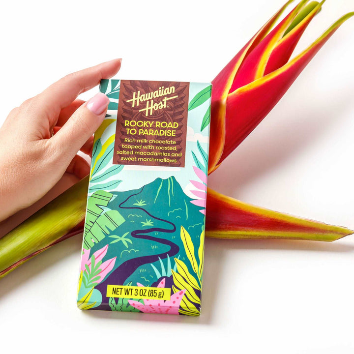 Rocky Road to Paradise Chocolate Bar - Hawaiian Host X Mauna Loa